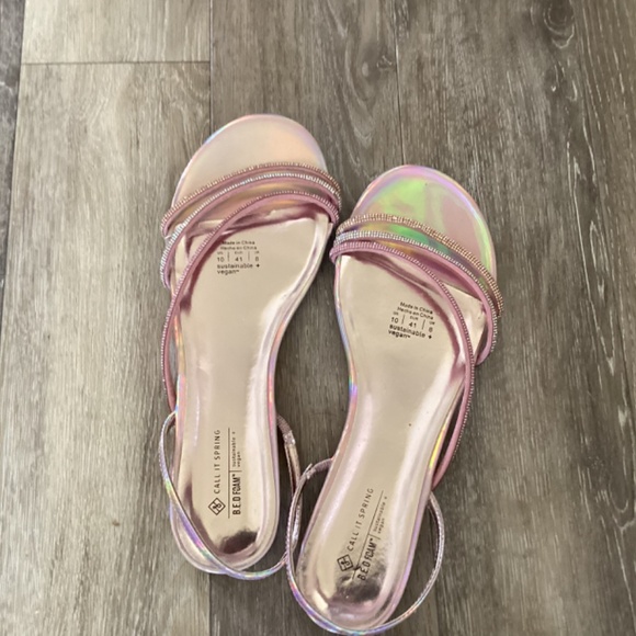 Call it Spring rose gold rhinestone flat sandal size 8.5 - Picture 2 of 4